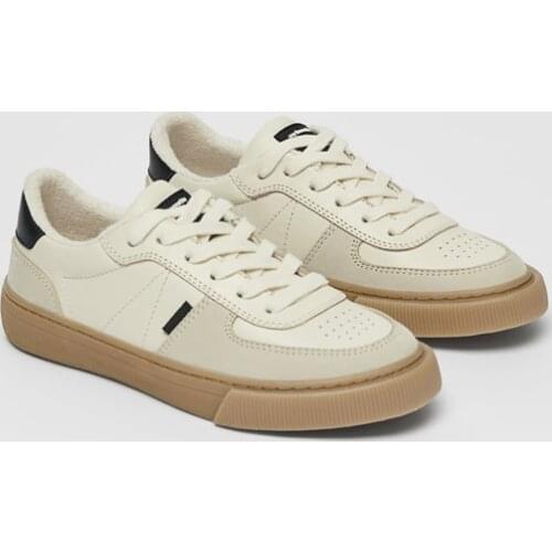 Genuine Leather White Shoes 2021 Autumn Student Thick-soled Sports Board Shoes Casual Flats Vulcanized Shoes Womens Sport Shoe