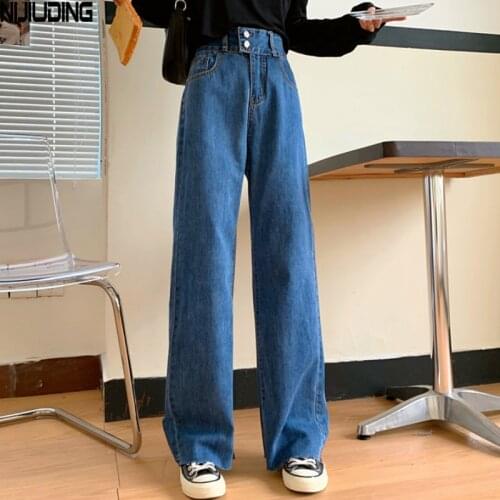 High Waist Casual Jeans Women Wide Leg Denim Pants 2021 Spirng Autumn Female Loose Straight Jeans Trouses Plus Size 4XL Mujer