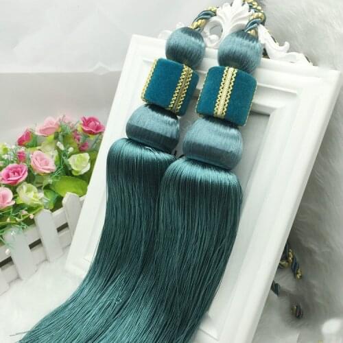 2 Pcs 4 Balls European Curtain Hanging Ball Double Balls Curtains Tassels Tiebacks Bandages Brushes Curtain Accessories