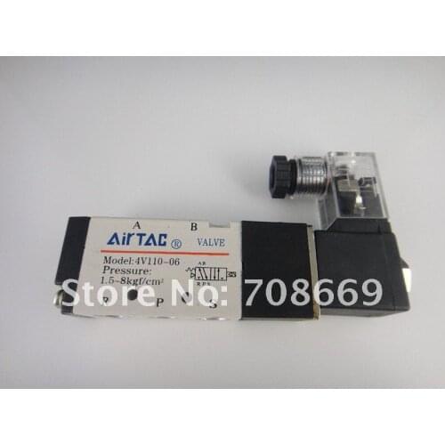4V110-06 5Ports2Position Single Solenoid Pneumatic Air Valve 1/8 BSPT AC36V