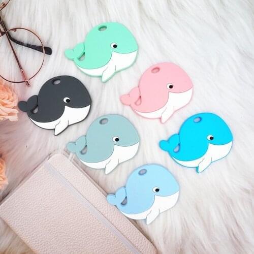 Chenkai 5PCS Baby Silicone Whale Beads Teether Cartoon Fidget Toys Nursing Babies accessories newborn health Pacifier