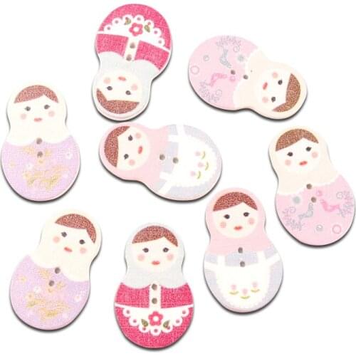 50pcs Mixed Wooden Bib Buttons For Clothing Needlework Scrapbooking Wood Botones Decorative Crafts Diy Accessories