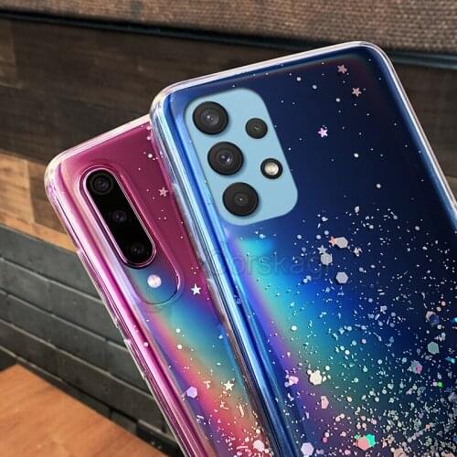 Bling Glitter Star Case for Samsung Galaxy A32 4G 5G A02 S21 Ultra M51 M31 M21 A12 A42 A52 A72 A51 A71 S21 Plus