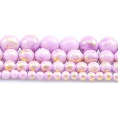 4/6/8/10mm Brown Red Lapis Lazuli Jades Stone Beads Smooth Round Loose Spacer Beads For Jewelry Making Diy Bracelet 15inche