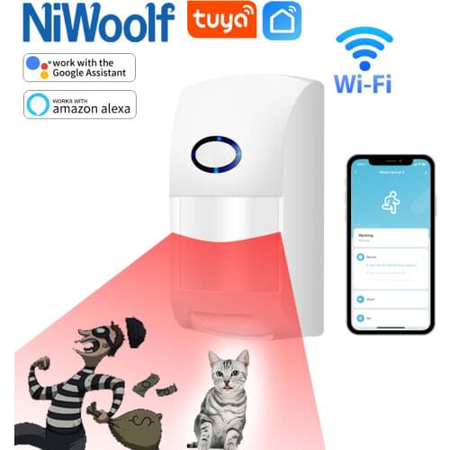 2021 Smart WiFi Motion Sensor Tuya Infrared PIR Detector Security Burglar Alarm Compatible With Tuyasmart and Smart Life APP