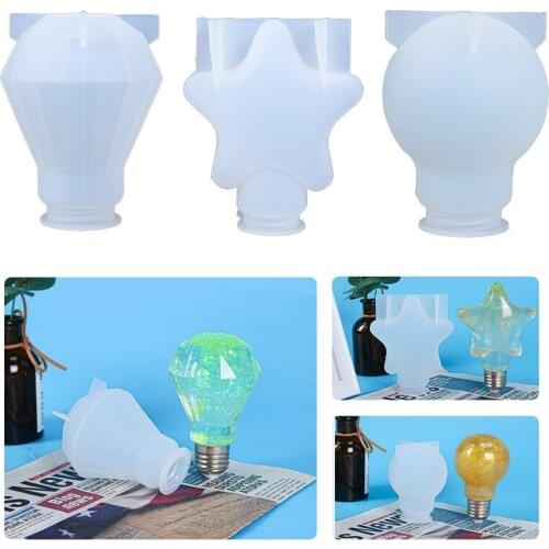 DIY Light Bulb Mold Silicone Handmade Lampshade Mould Epoxy Resin LED Lamp Jewelry Crafts Making Home Decorations Casting Tools