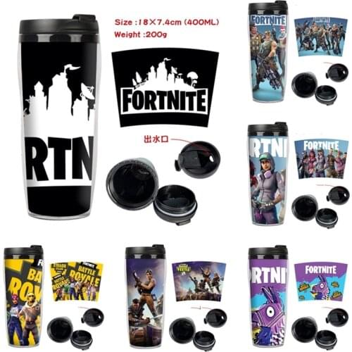 Fortnite Water Bottle Cups Anime Double-layer Insulated Plastic Cup Fornite Hydro Flask 400ml Creative Hydroflask Toys Kids