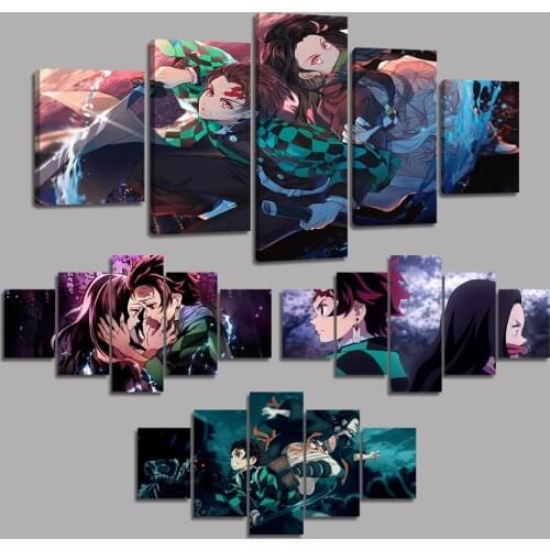 Canvas Paintings on The Wall Art Tanjirou Nezuko Posters and Prints Modern Wall Pictures for Living Room No Frame