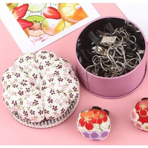 Needle Cushion Box Soft Needle Cushion Box Soft Multi-use Fabric Pin Organizer Case Flower Pattern Pin Cushion Box for Mom