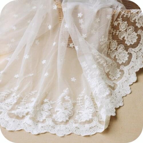 Net yarn embroidery lace fabric,fabrics for patchwork,Kids dress handmade accessories,130cm*100cm/pcs