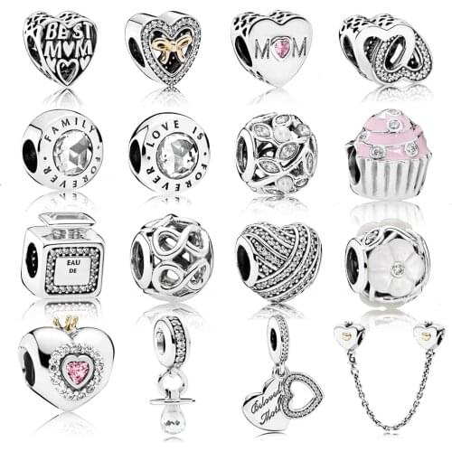 Best Mom Bead Charm 100% Real 925 Sterling Silver Best Mom Beads Charms Fit Original Bracelet Diy Jewelry