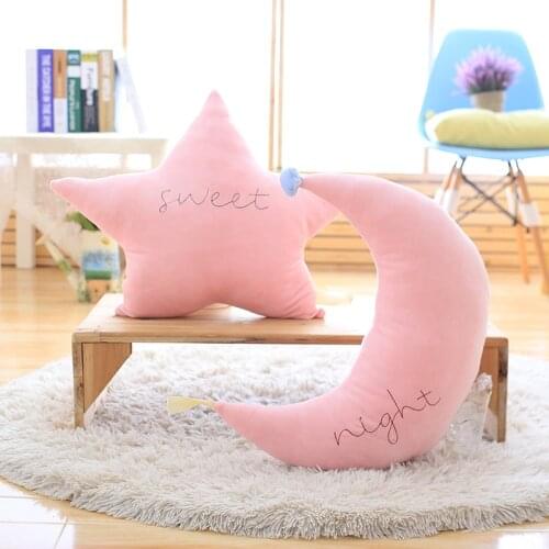 Cute Sky Series Pink Blue Moon Star Cloud Plush Toys Kawaii Home Decor Christmas Decor Soft Plush Pillow Cushion Children Gifts