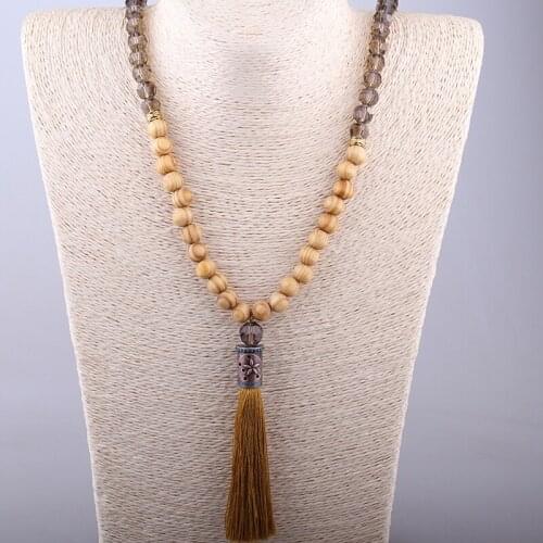 MOODPC Free Shipping Bohemian Jewelry Gary Glass Crystal Metal Starfish Long Tassel Necklace