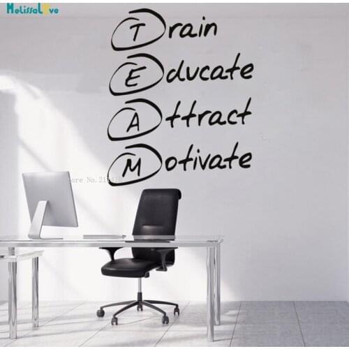 Team Wall Sticker Inspirational Office Train Educate Attract Motivate Vinyl Home Decoration Removable Art Murals Decals YT1224