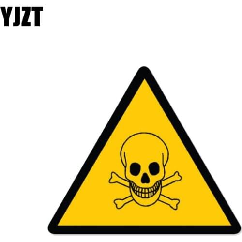 YJZT 12CM*10.4CM Personality Danger Deadly Car Sticker Funny PVC Skull Decal 12-1058