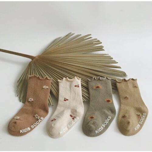 Baby Kidss Cotton Socks Cartoon Printed Non Slip Toddlers Children Cute Floor Socks 4 pairs / set