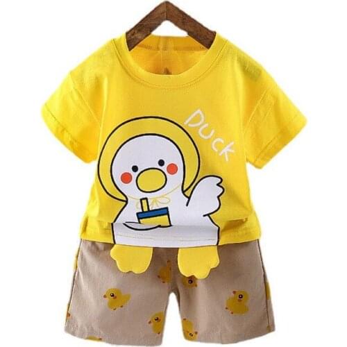 New Summer Newborn Baby Girls Clothes Cute Children Boys Cartoon T-Shirt Shorts 2Pcs/Sets Toddler Casual Costume Kids Tracksuits