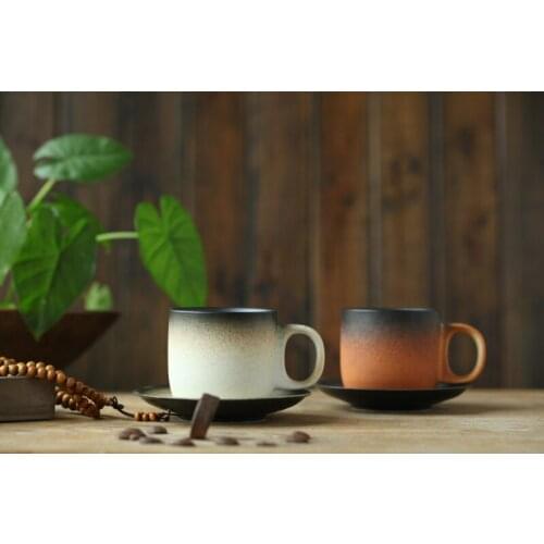 The original style ceramic tea cup creative Nostalgia coffee cup Delicate Milk cup and saucer Transmutation