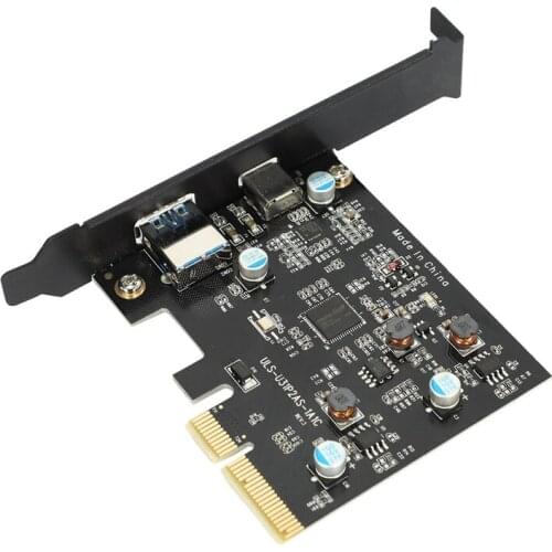 PCI-E PCI Express to USB 3.1 Gen 2 (10 Gbps) Type A+Type C Expansion Card Asmedia Chipset for Windows 7 /8/8.1/10/Linux Kernel