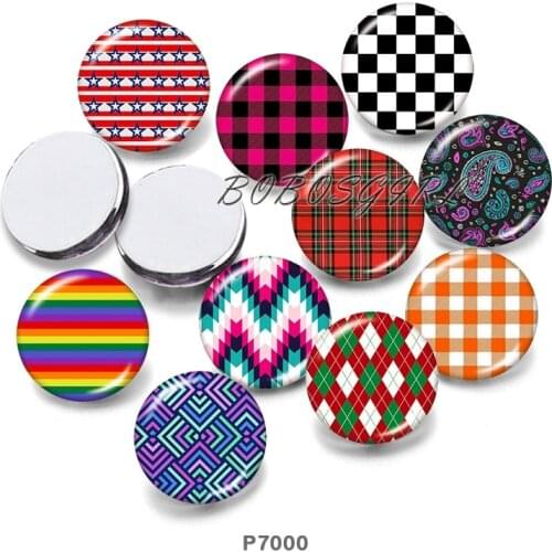 Lattice Pattern12mm18mm 20mm Snap button jewelry DIY Bracelet Round photo glass cabochons P7000