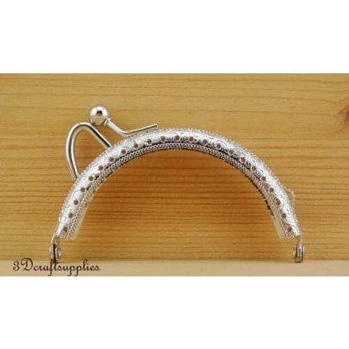 Bag purse frame clasp metal frame sewing 8.5cm Nickel Y64