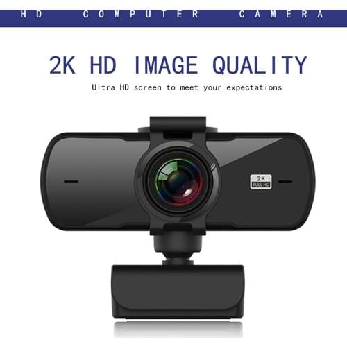 360° USB 2K Webcam with Mic Microphone Camera for PC Laptop Desktop Computer Streaming Video Calling