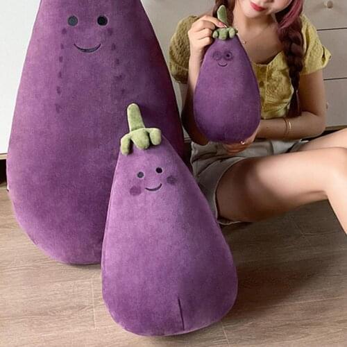Adorable Eggplant Toy Simulation Excellent Workmanship Easy to Clean Decoration Soft Baby Stuffed Eggplant Toy for Children 2021