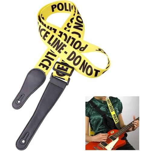 Yellow Adjustable Polyester Guitar Belt Guitar Strap with PU Faux Leather Ends for Electric Bass Guitar Parts Accessories