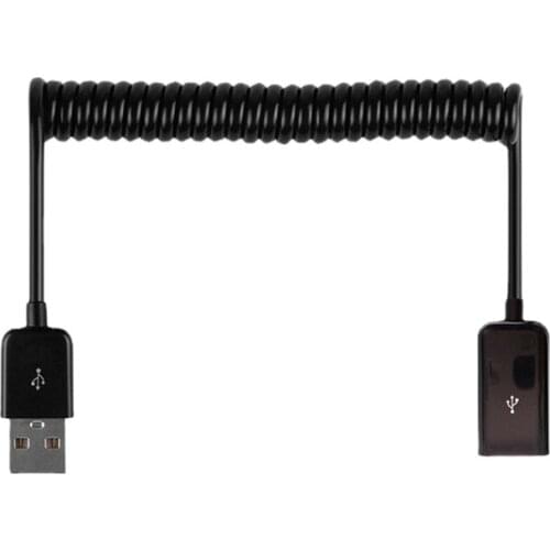 1M/3M USB 2.0 Type A Male To Female Extension Cable Curl Spring Unique Computer Short Cable Black Replacement Accessories