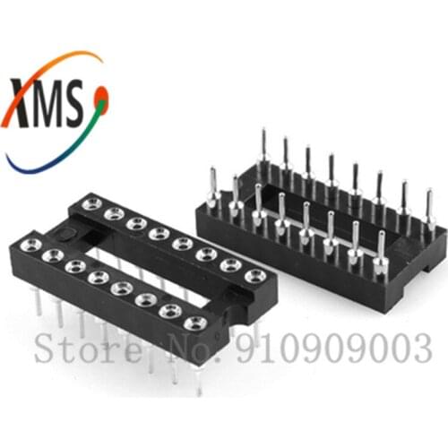 10pcs DIP-16 Round Hole 16 Pins 2.54MM DIP 2.54 DIP16 IC Sockets Adaptor Solder Type 16 PIN IC Connector