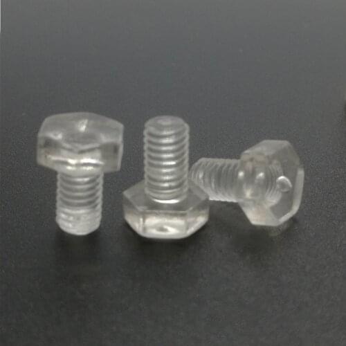 20pcs PC M3 M4 M5 Acrylic Transparent PC non-conductivity oxidation resistance Outside Hex Hexagonal Screw Bolt