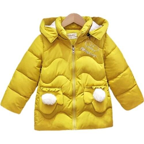 2021 Girls Winter Coat with Thick Down Cotton Jacket for Childrens Baby Warm Stuffed Cotton Padded Cotton for Childrens Coat