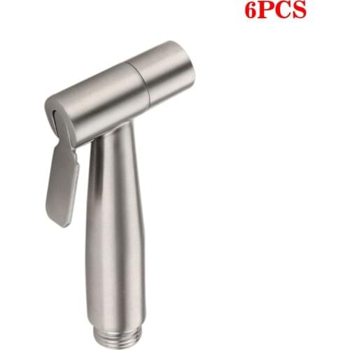6pieces Stainless Steel Bathroom Sprayer Toilet Heat-resistant Hand Held Shattaf High Pressure Bidet Nozzle