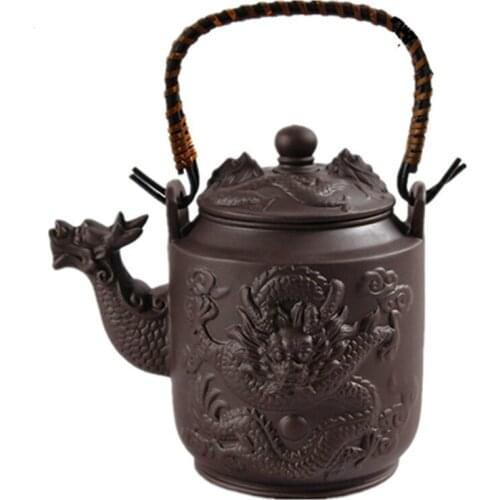 780ml Dragon Yixing Tea Pot Purple Clay Teapot With Handle Zisha Kettle Kung Fu Drinkware Large Capacity Suit Puer Tie Guanyin