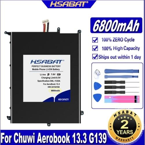 HSABAT HW-34154184 34154184P 6800mAh Battery for Chuwi Aerobook 13.3 G139 CWI547 CWI510 HW-34154184 34154184P 7 Lines Batteries