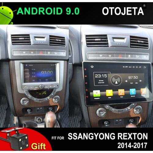 Car Radio Android 9.0 for SSANGYONG Rexton 2014 GPS 10.1" IPS Screen video recorder Player up down left right adjust Navigation