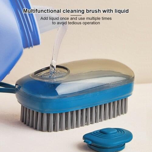 Automatic liquid adding cleaning brush household washing brush soft brush shoes don't hurt clothes multifunctional pot brush