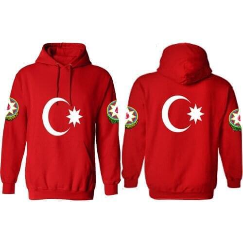 AZERBAIJAN male pullover custom print name number flag red clothing tees aze country sweatshirt azerbaijani nation boy clothes