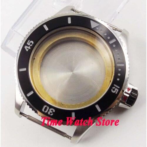 43mm ceramic bezel 316L stainless steel watch case fit ETA 2836 MIYOTA 82 series MOVEMENT C128