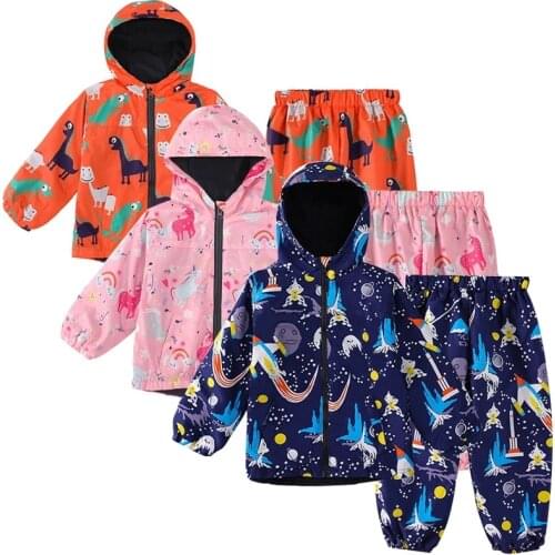 KEAIYOUHUO Sport Suits Children Clothing Sets For Boys Raincoat Long Sleeve Kids Clothes Girls Suits Waterproof Costume 2 to 5 Y