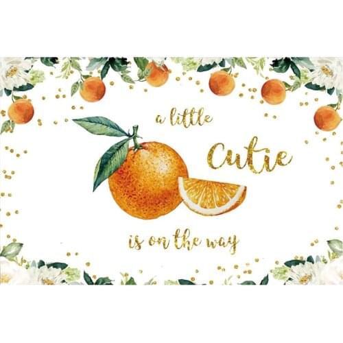 Little Orange Baby Shower Photography Background Holiday Celebration Party Decor Photo Booth Studio Prop