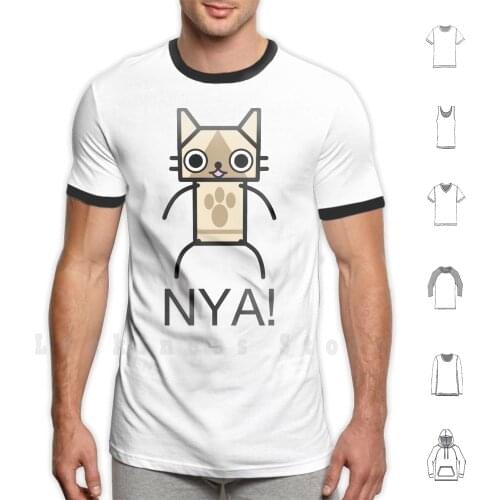 Monster Hunter Felyne T Shirt Big Size 100% Cotton Monsterhunter Monster Hunter Felyne Nya Cat