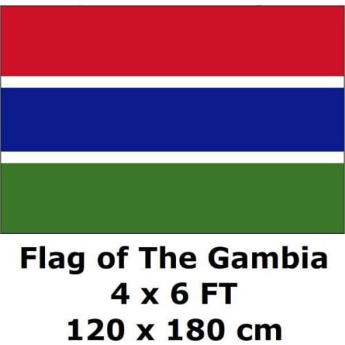Gambia Flag 120 x 180 cm 100D Polyester Large Big Gambian Flags and Banners Country Banner For Home Decoration