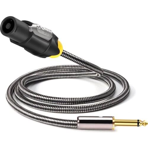 Premium Speakon Cable MONO 6.35mm to NL4FC 4 Pole for Amplifier Professional Stage NL4FC to 1/4" Jack Speaker Cable Wire OFC 1M