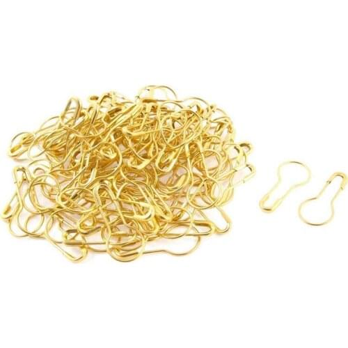 Quality Gourd Hooks Calabash Shape Safety Pins Swing Tag 100 Pcs Gold Tone