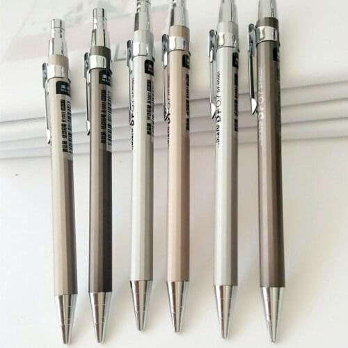 12Pcs/lot 0.5mm/0.7mm Metal Automatic Pencil Mechanical Draft Pencil Drawing Holder Mechanical Pencil Pencils Simple