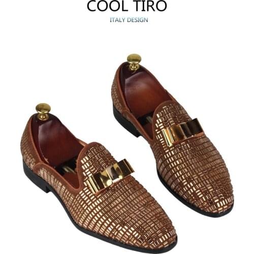 BRAND NEW HOT BROWN diamond decoration comfortable fashion US 5-12 Mens flannelette wedding career work party dance shoes