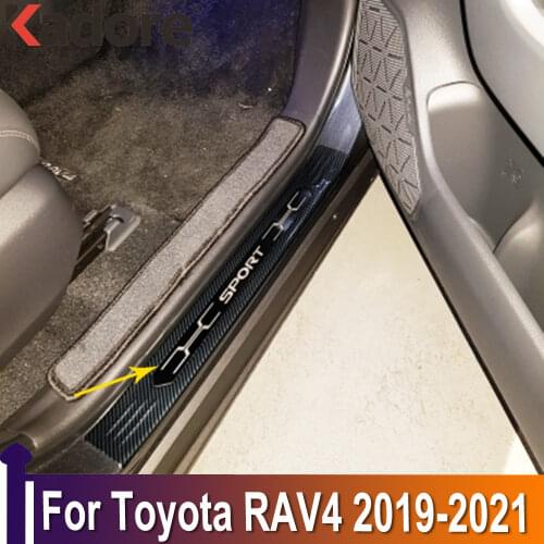 For Toyota RAV4 RAV 4 2019 2020 Stainless Steel Exterior Side Door Sill Scuff Plate Trim Door Pedals Car Accessories Styling