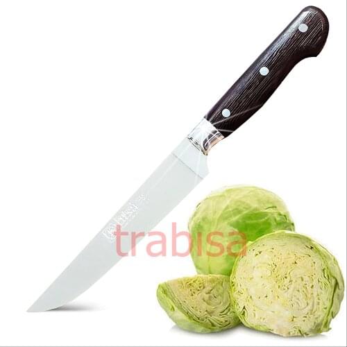 Surbisa 61001 Stainless Steel Handmade Wooden Handle Kitchen Vegetable Fruit Sausage Chef Slicing Knife Made in Turkey