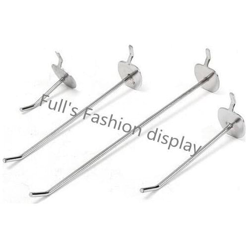 Wholesale 100pcs supermarket metal slatwall hook Shop Shelf Accessories Hangers Pegboard hooks display holder free shipping